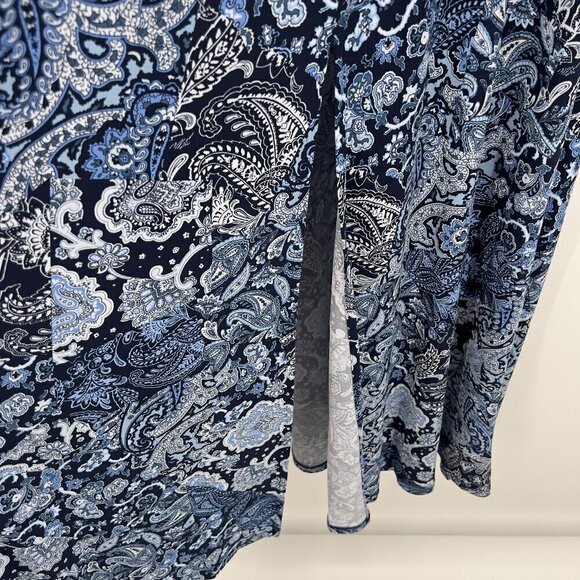 Michael Kors Plus Arabesque Paisley Navy Blue Sleeveless Maxi Sun Dress 2X NWT - Picture 8 of 13